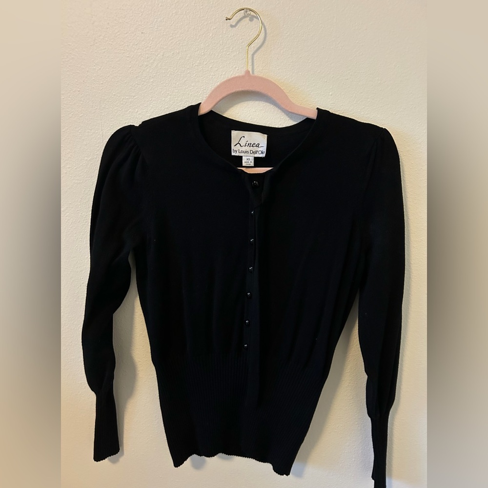 Black Long Sleeve Button-up Blouse